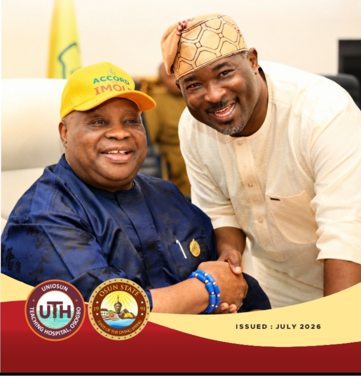 UNIONSUN TEACHING HOSPITAL CMD DR. BABATUNDE AFOLABI CONGRATULATES GOVERNOR ADELEKE ON HIS RE-ELECTION AS THE EXECUTIVE GOVERNOR OF THE STATE FOR ANOTHER TERM